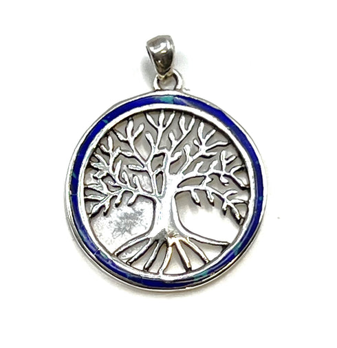 Sterling Silver with Stone of Israel Tree of Life Pendant
